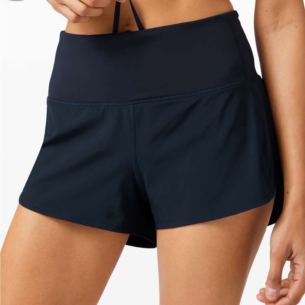 Lululemon Speed Up True Navy Blue High Waist Shorts 4”